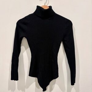 Abercrombie and Fitch Size Medium Ribbed Black Long Sleeve Turtleneck Bodysuit